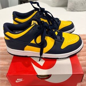 Nike Dunk Low GS 'Michigan' 2021 Size 6.5 Youth Model #CW1590-700 NWT in Box